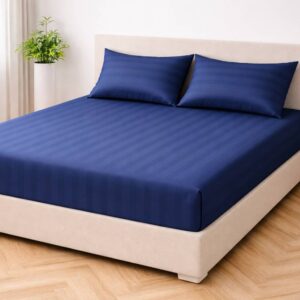 blue bed-sheet fitted